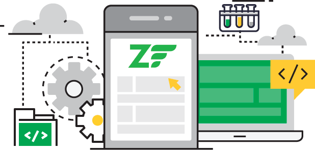 zend Development flat line graphic